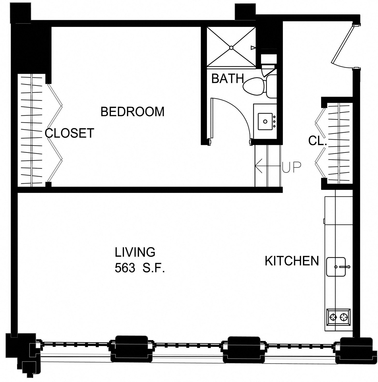 Floorplan for Apartment #S2113, 0 bedroom unit at Halstead Providence