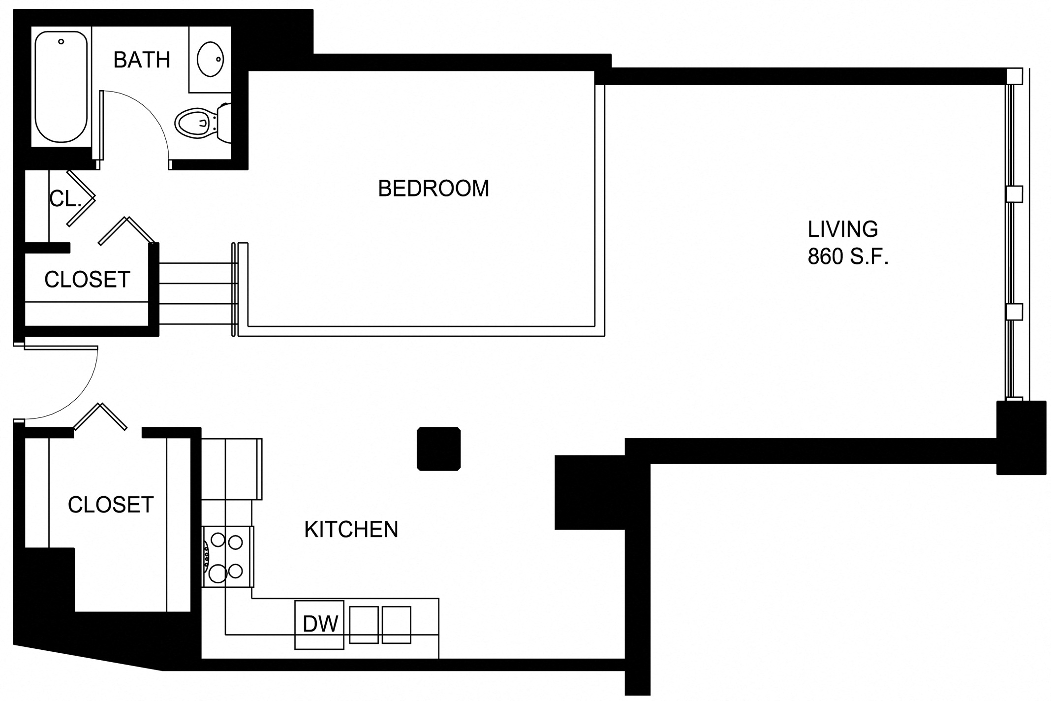 Floorplan for Apartment #P435, 0 bedroom unit at Halstead Providence