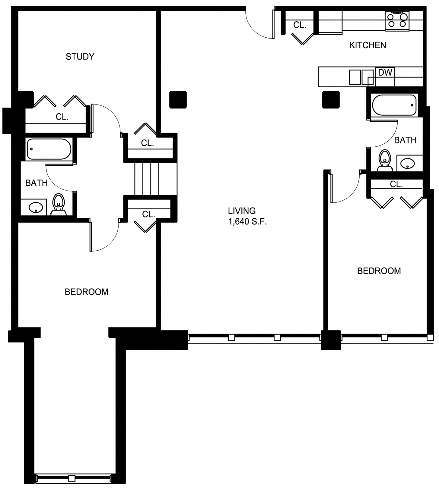 Floorplan for Apartment #P410, 2 bedroom unit at Halstead Providence