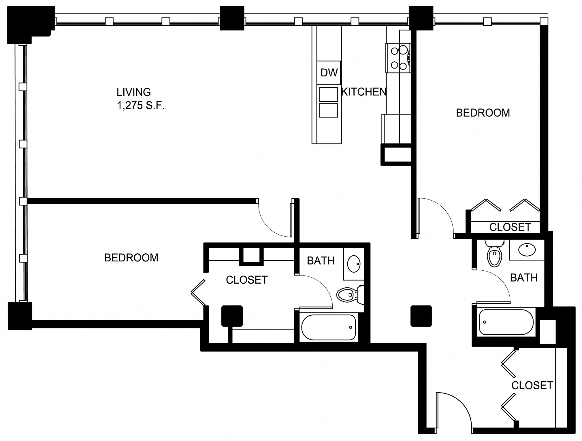 Floorplan for Apartment #P331, 2 bedroom unit at Halstead Providence