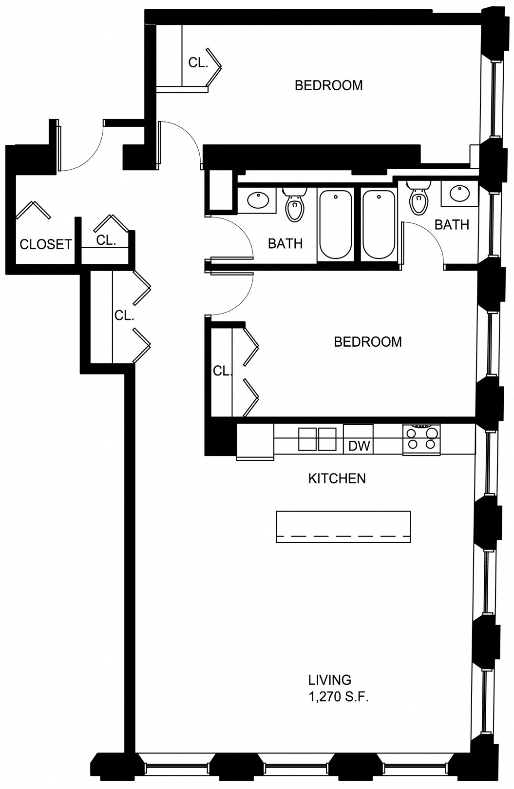 Floorplan for Apartment #P243, 2 bedroom unit at Halstead Providence