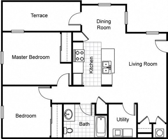 2bedroom 1bath 2D floorplan at Northpark at Scott Carver Apartments Miami, FL 2bedroom 1bath 2D floorplan_Northpark at Scott Carver Apartments Miami, FL