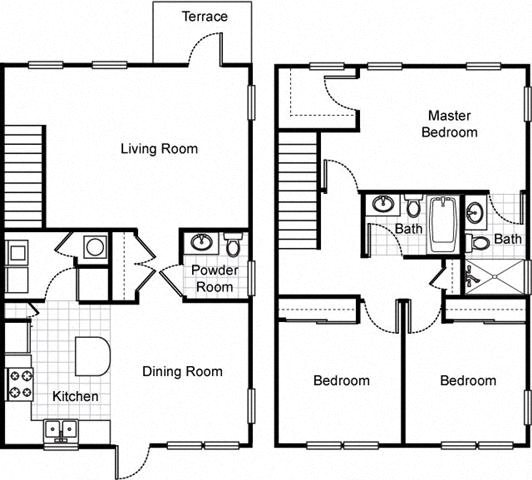 3bedroom 2.5bath 2D towhnome floorplan at Northpark at Scott Carver Apartments Miami, FL 3bedroom 2.5bath 2D towhnome floorplan_Northpark at Scott Carver Apartments Miami, FL