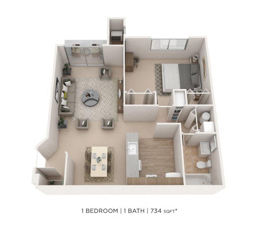One Bedroom floor plan