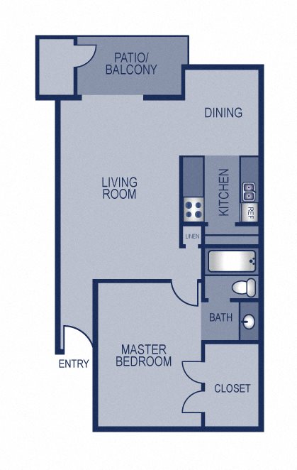 1 Bedroom 1 Bathroom A Floor Plan 1 Bedroom 1 Bathroom A Floor Plan at Solaris, Texas, 78741