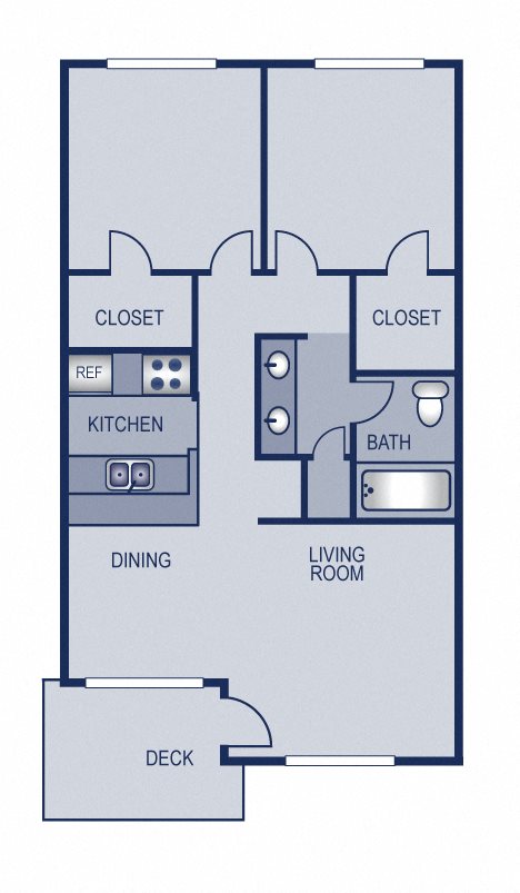 2 Bedroom 1 Bathroom Floor plan 2 Bedroom 1 Bathroom Floor plan at Solaris, Austin, TX