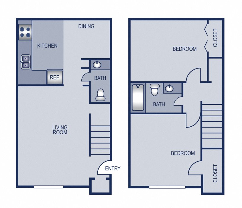 2 Bedroom 1 Bathroom B Floor plan at Solaris, Austin, 78741