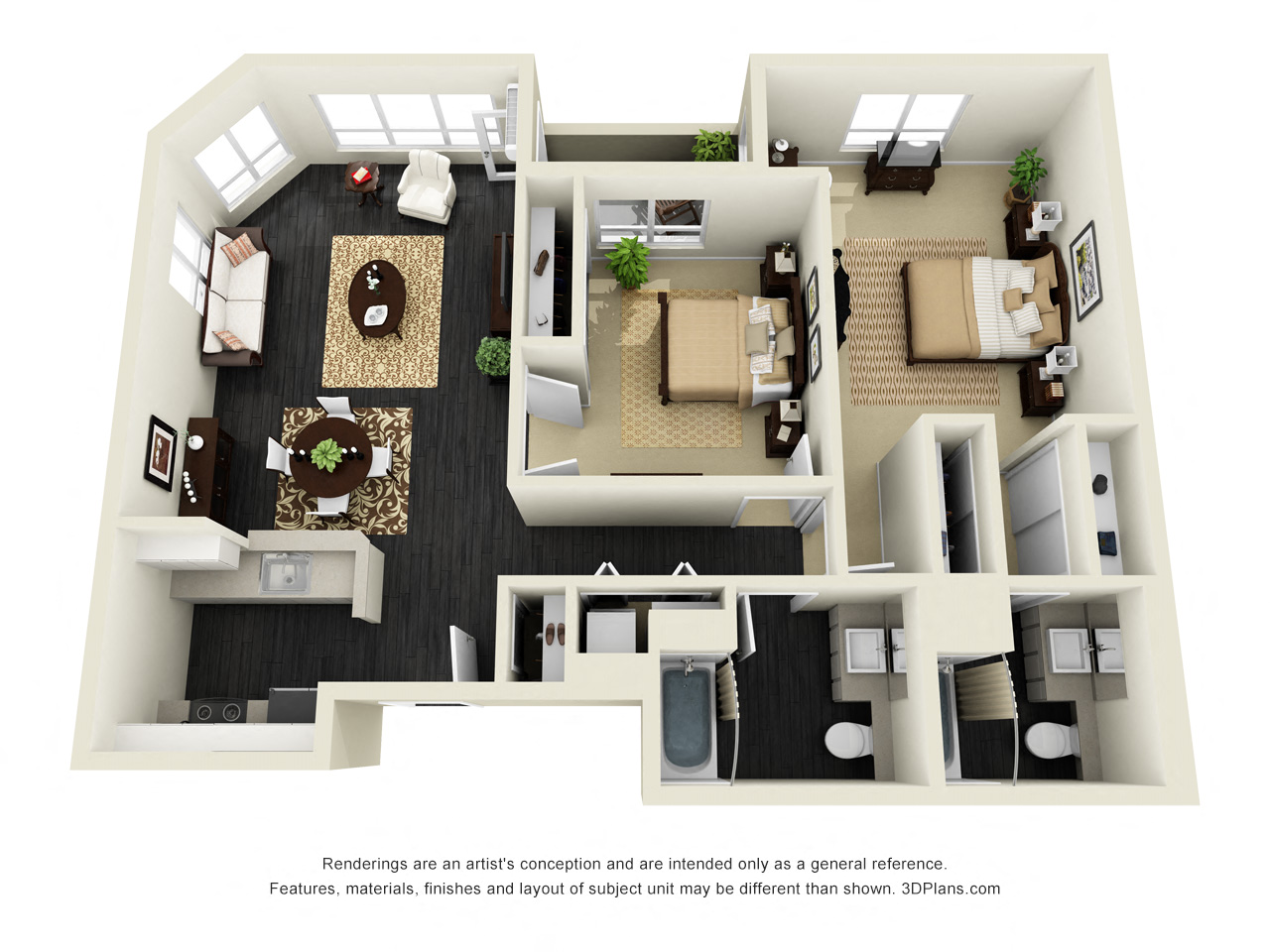 2x2 1060 sq. ft. Broadway