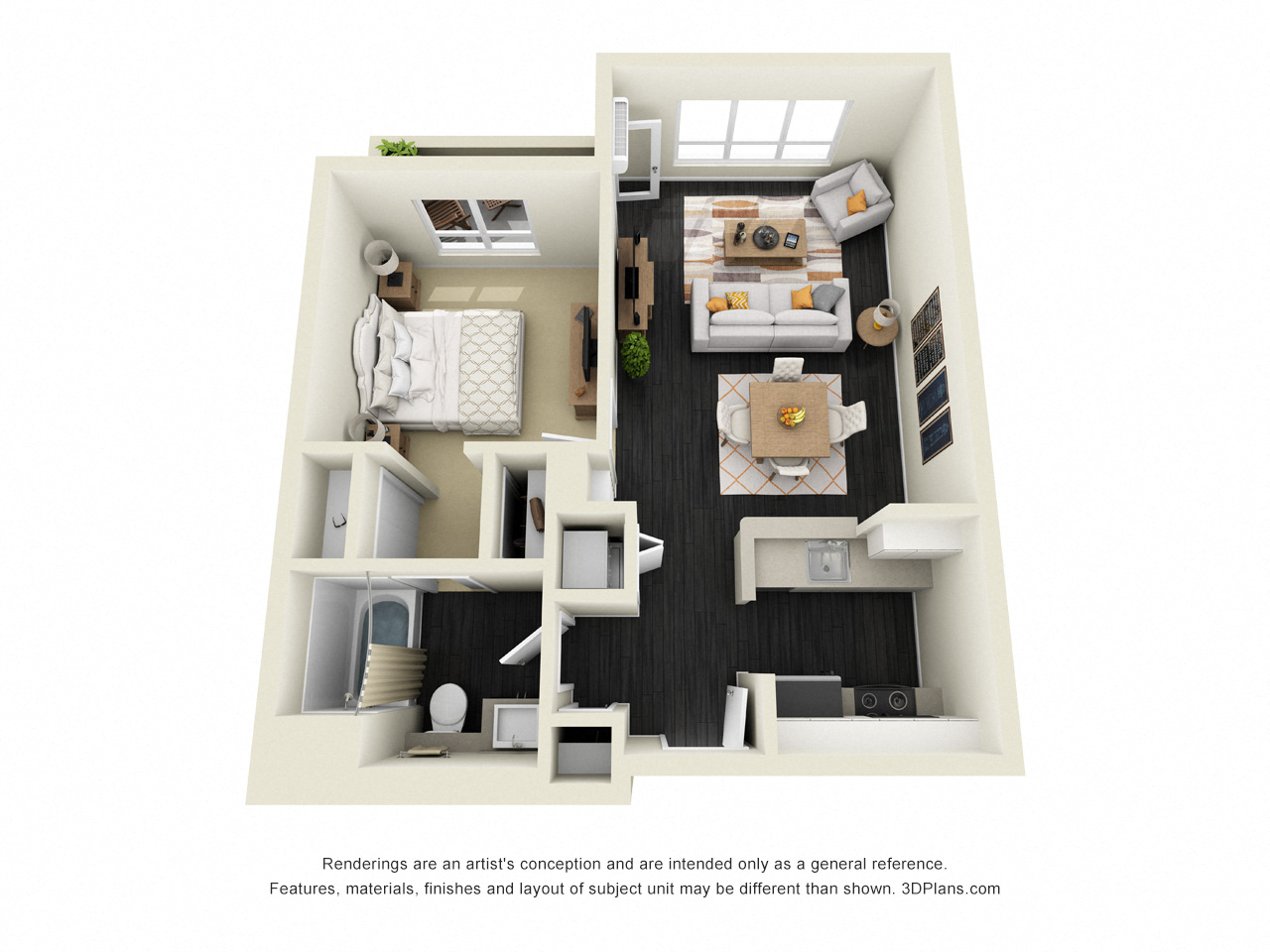 1x1 670 sq. ft. Columbia