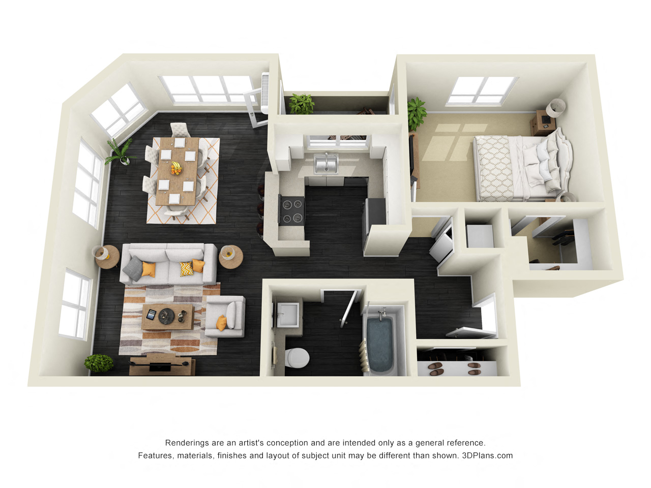 1x1 822 sq. ft. Lincoln