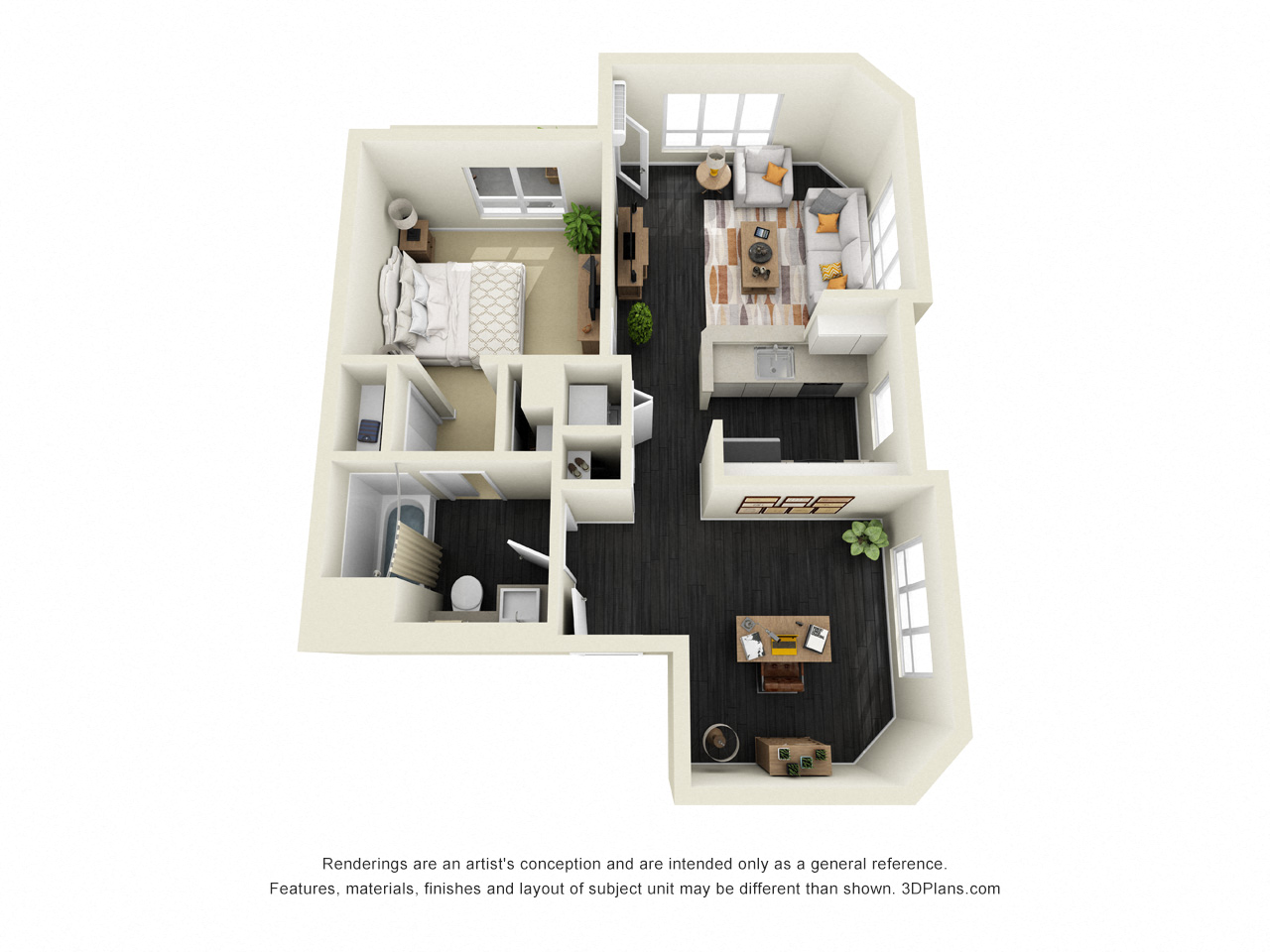 1x1 725 sq. ft. Sheridan
