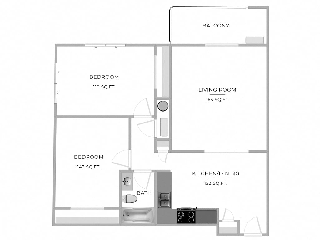 Floorplan for Apartment #300VW-01, 2 bedroom unit at Halstead Countryside