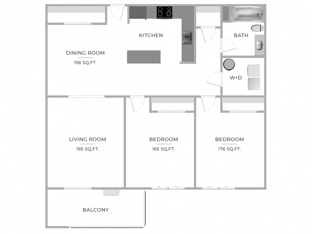 Floorplan for Apartment #367MA-18, 2 bedroom unit at Halstead Countryside