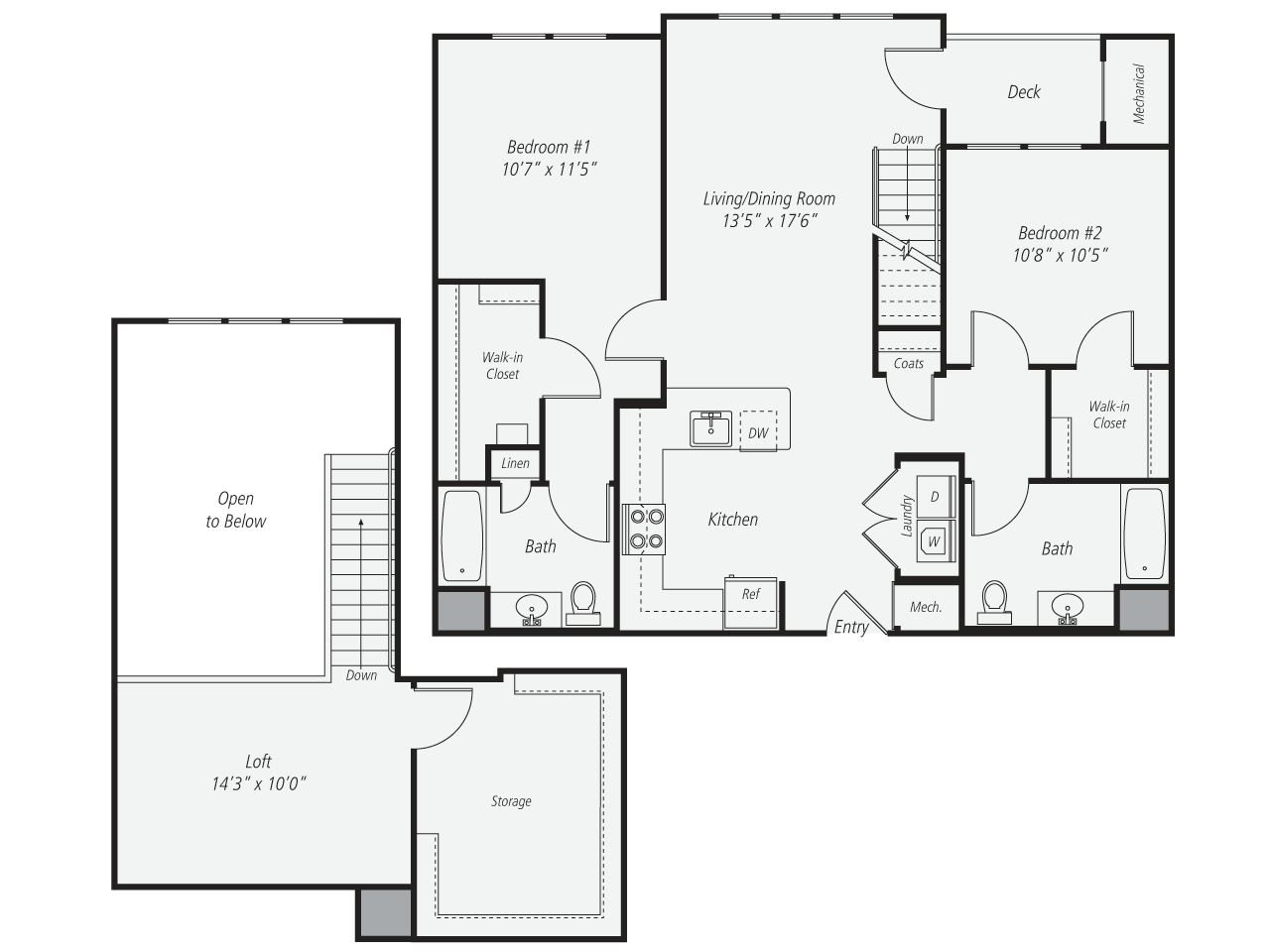 Floorplan for Apartment #406, 2 bedroom unit at Halstead Norwalk