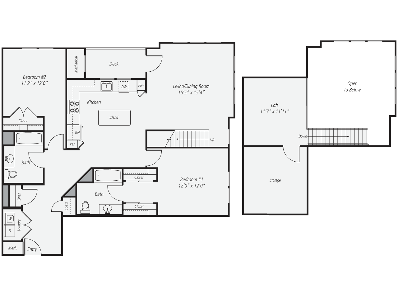 Floorplan for Apartment #403, 2 bedroom unit at Halstead Norwalk