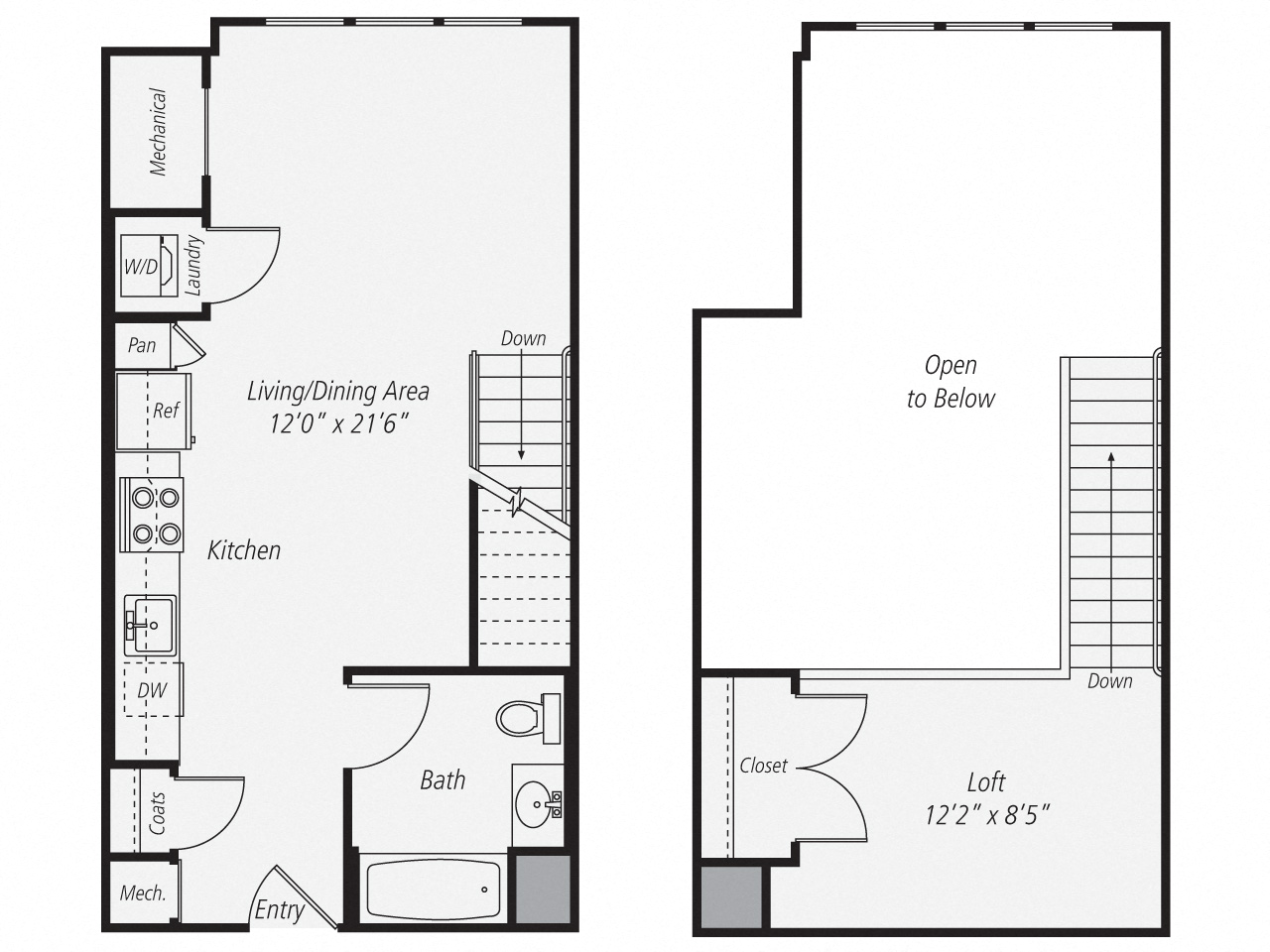 Floorplan for Apartment #443, 0 bedroom unit at Halstead Norwalk