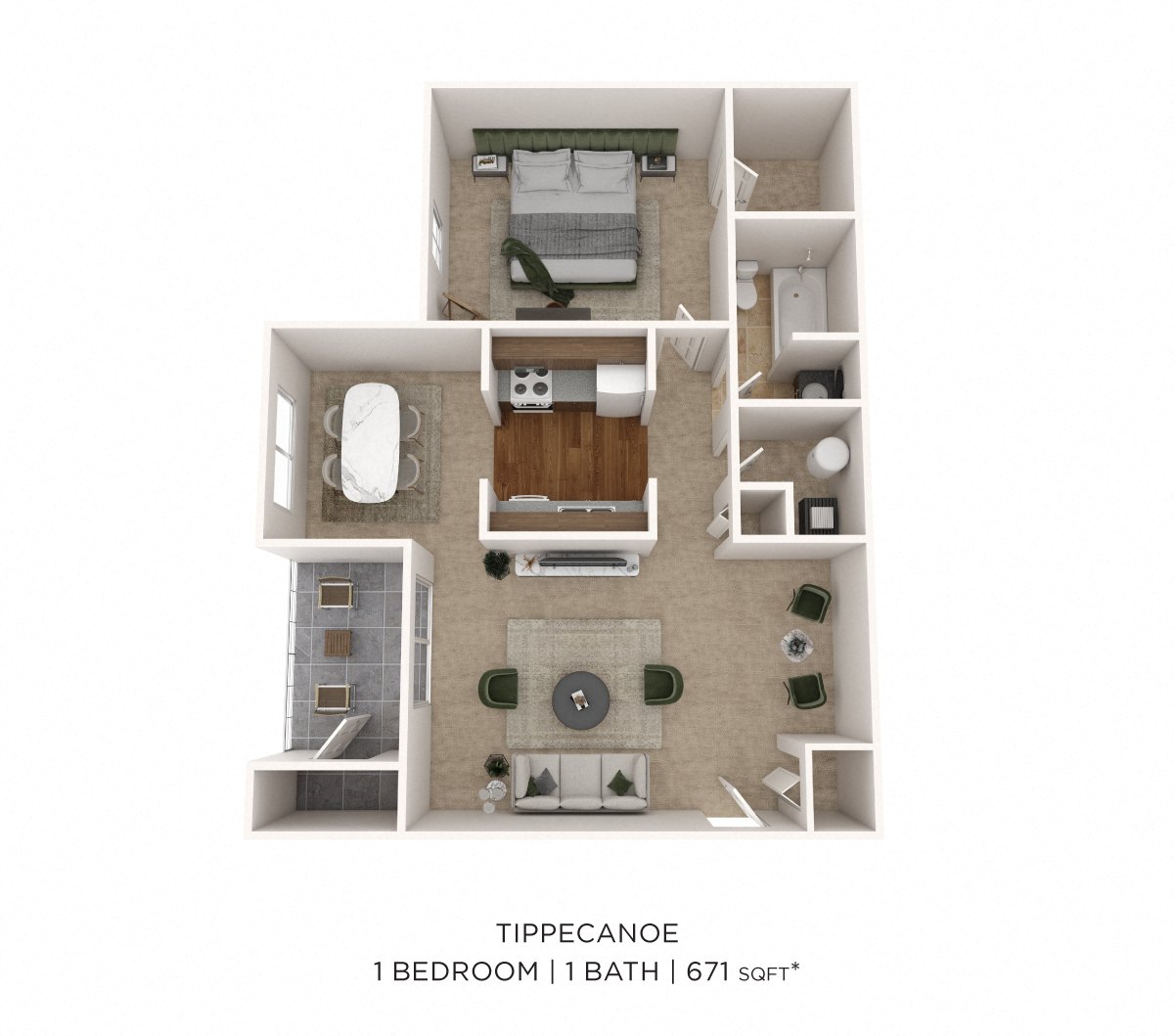 One Bedroom floor plan