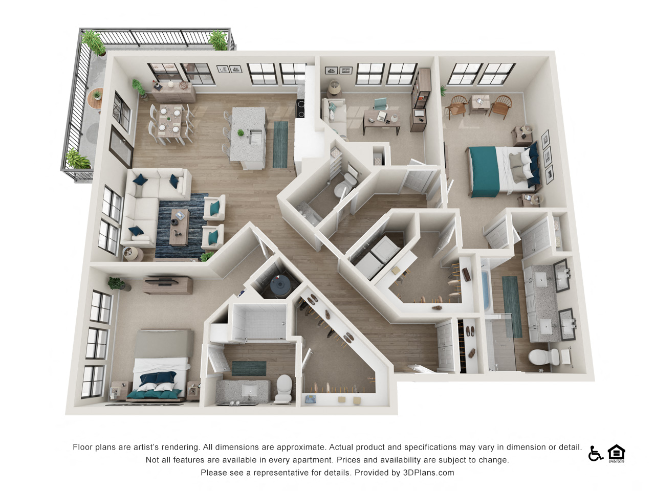 Floor plan layout diagram for B16 w/ Den