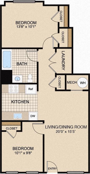 two-bedroom apartment floor plan two-bedroom apartment floor plan in Trenton, NJ