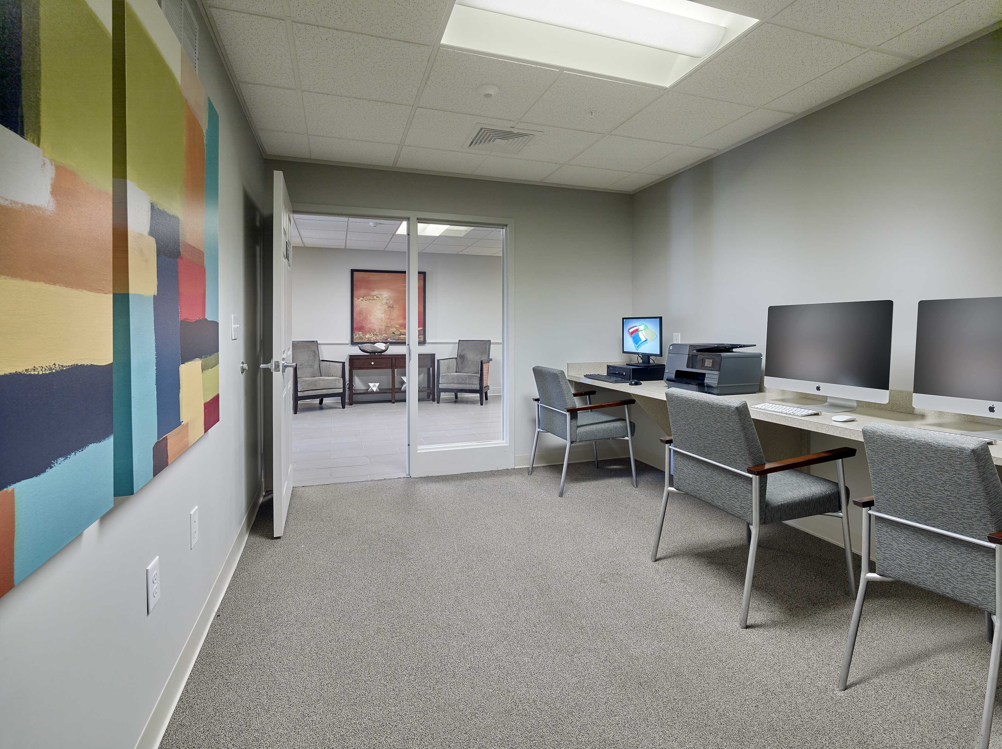 Rush Crossing computer room in the community building