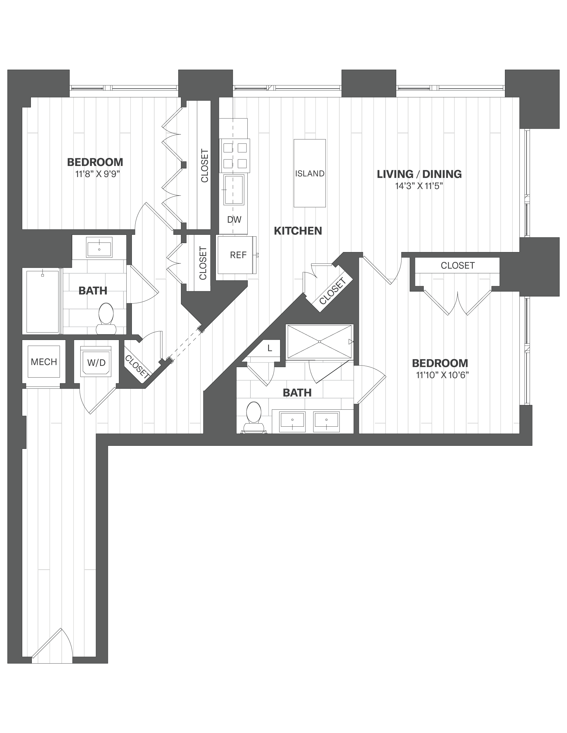 Apartment 201 floorplan
