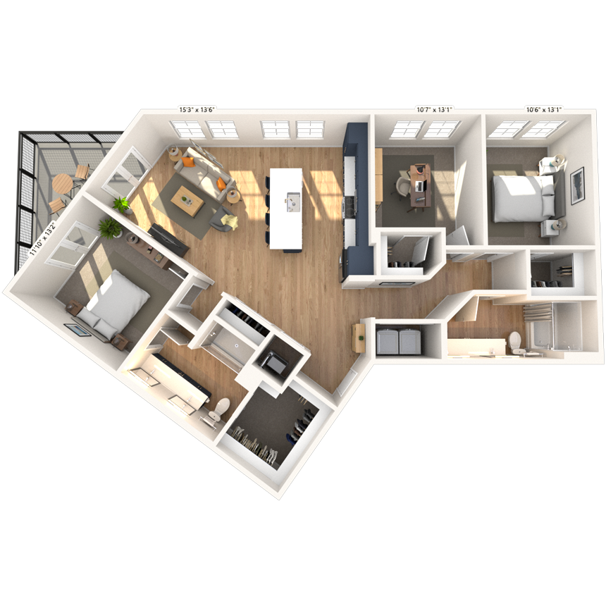 C2 3x2 1451 SF-FP floor plan