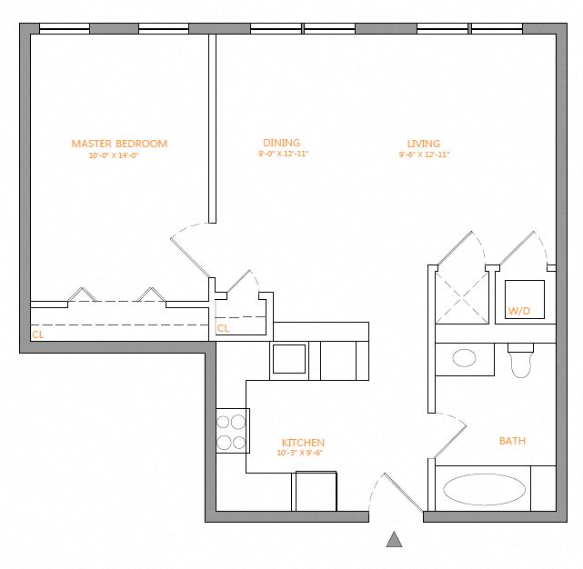 Apartment 412E floorplan