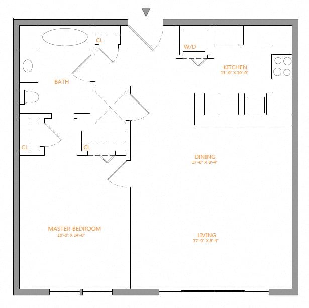 Apartment 419W floorplan
