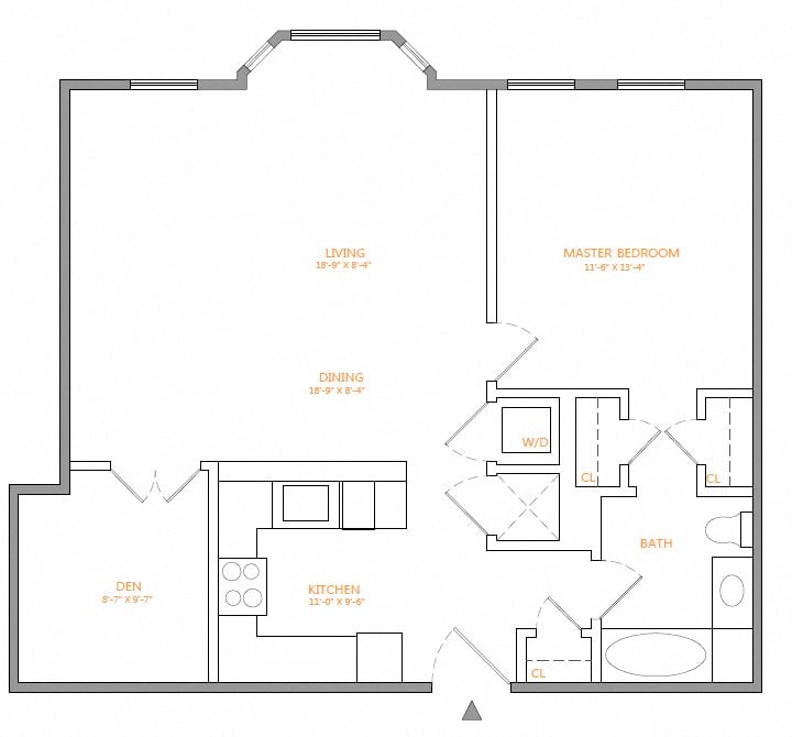 Apartment 304W floorplan