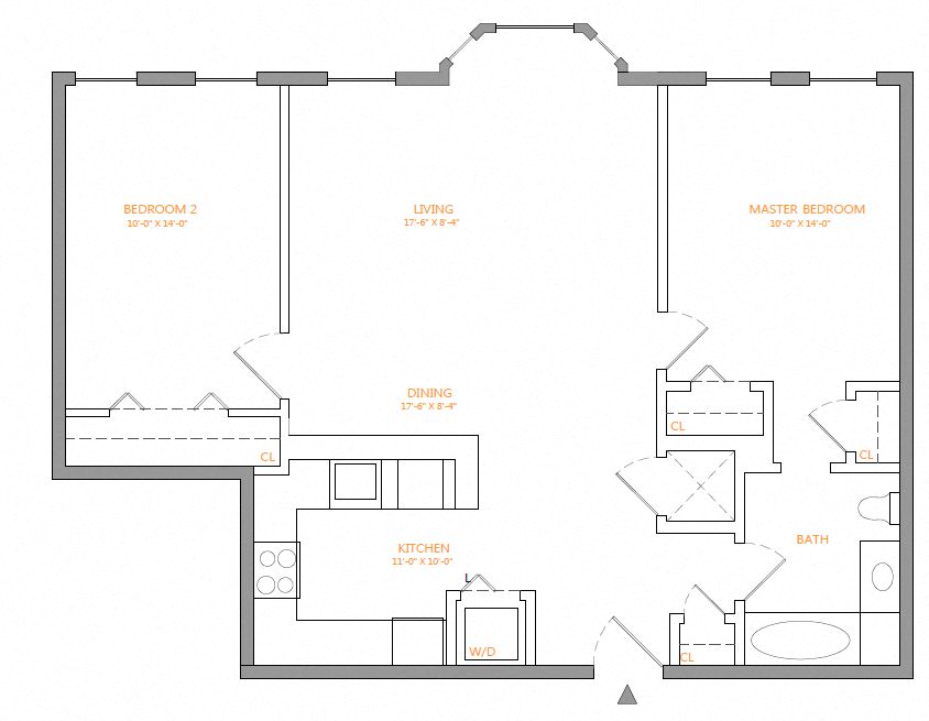 Apartment 414E floorplan