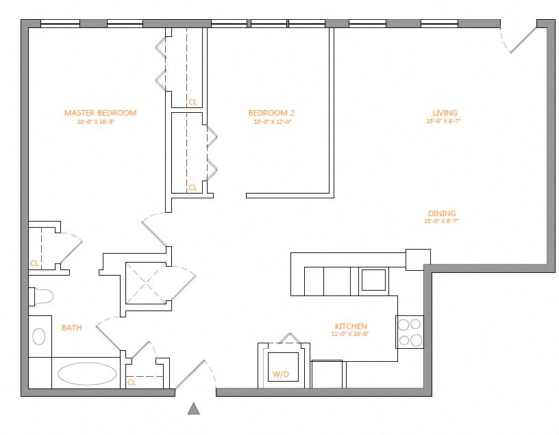 Apartment 212E floorplan