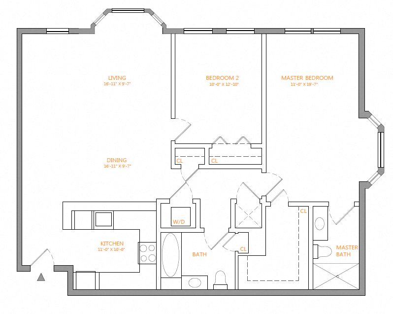 Apartment 422E floorplan