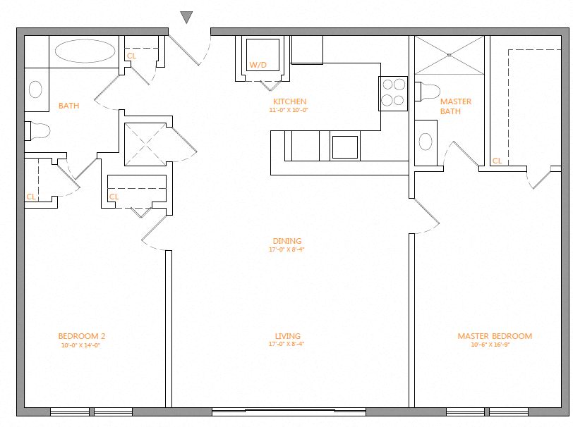 Apartment 307W floorplan