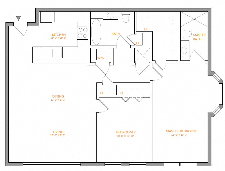 Apartment 301W floorplan