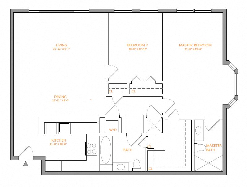 Apartment 202W floorplan