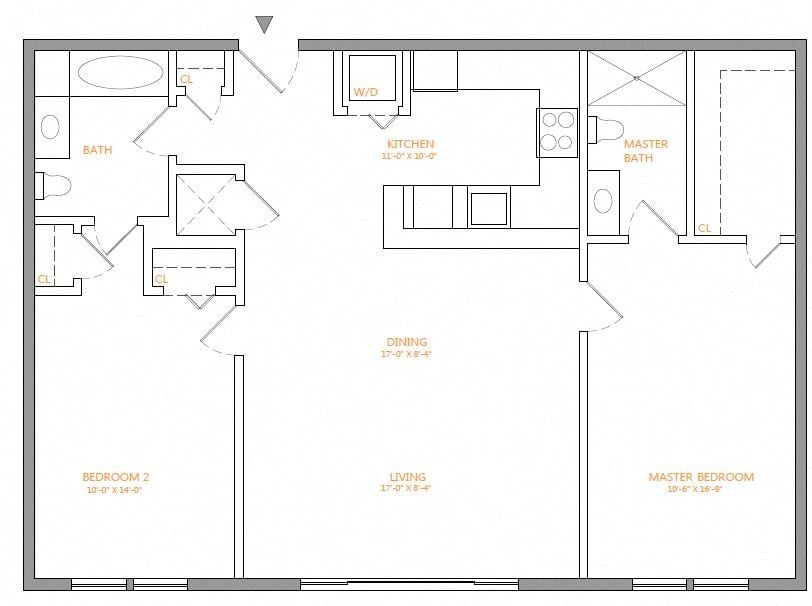 Apartment 405W floorplan
