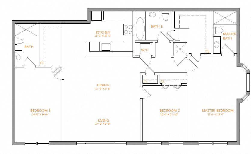 Apartment 401E floorplan