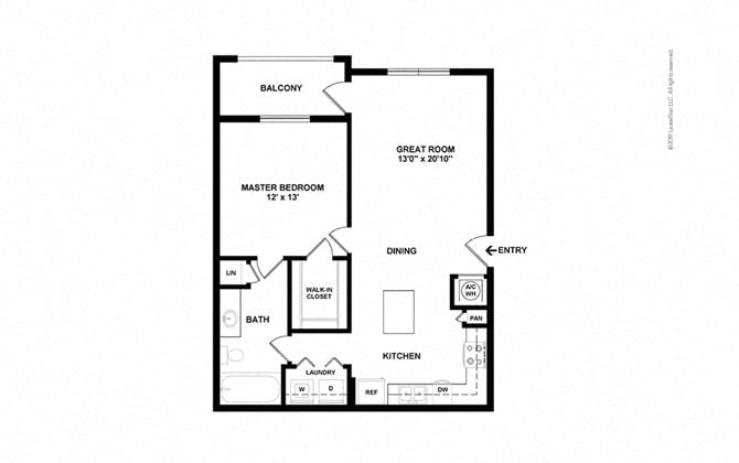Floor Plan Image of Apartment Apt 12-205