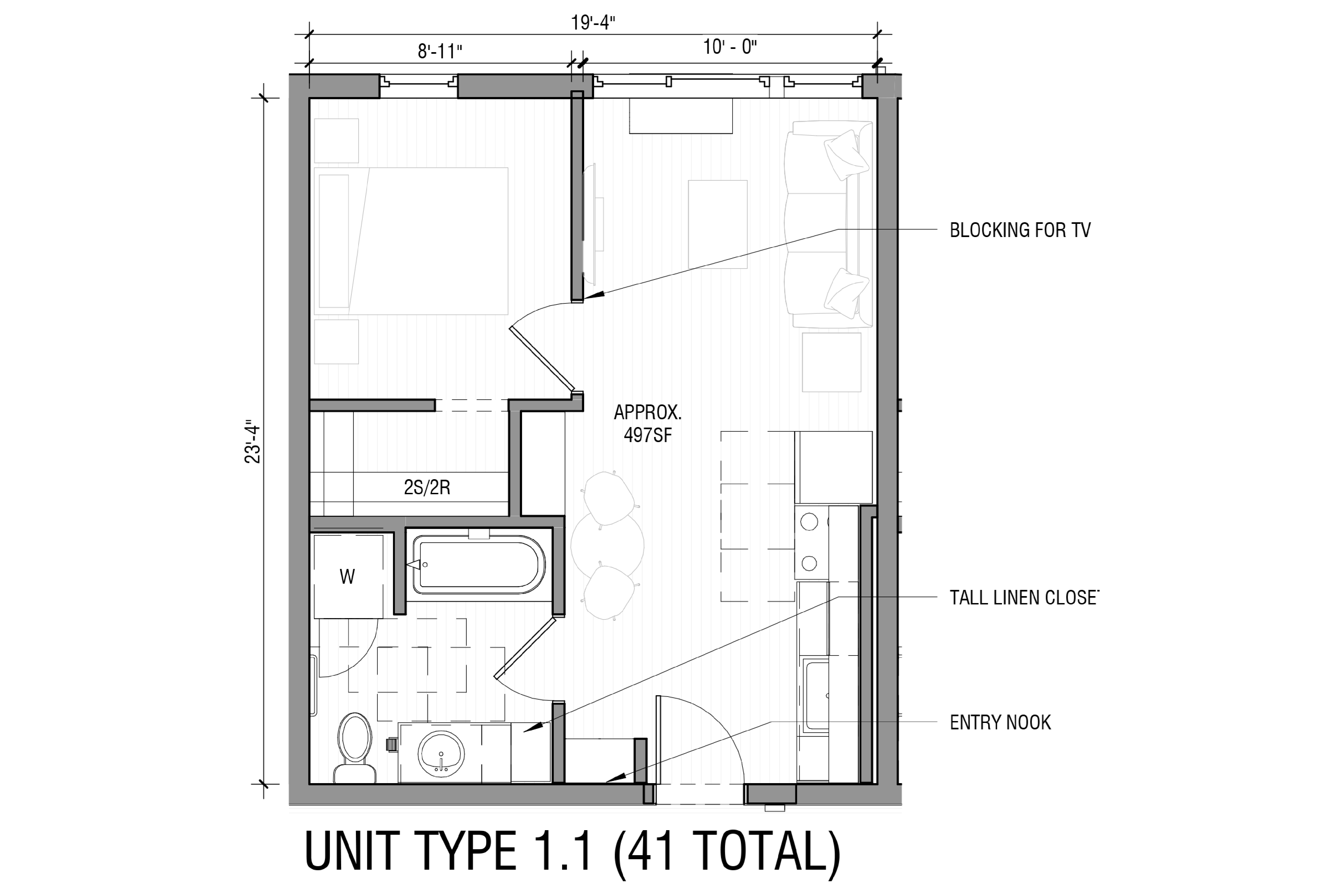 1 Bedroom w/ 1 Bath