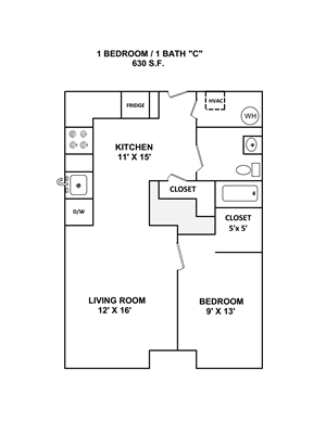 1 Bed/1 Bath C