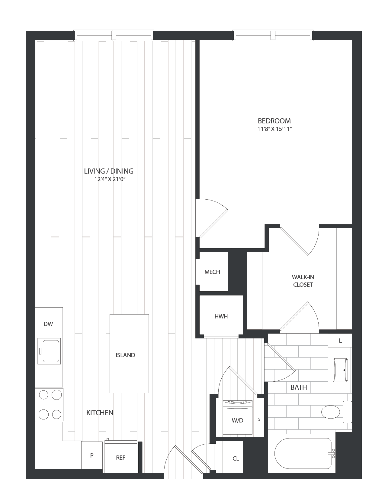 floor plan image of apartment 1153