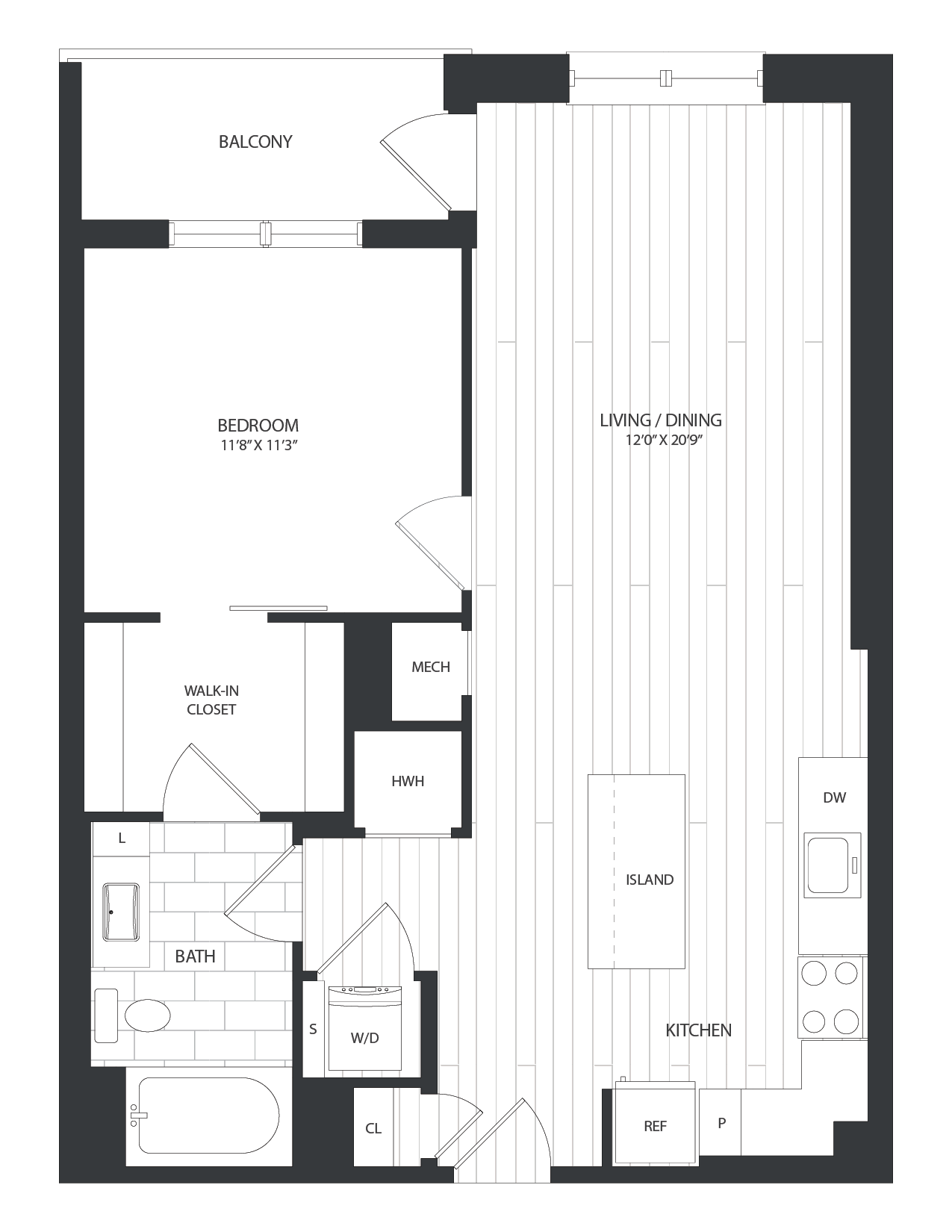 floor plan image of apartment 1014