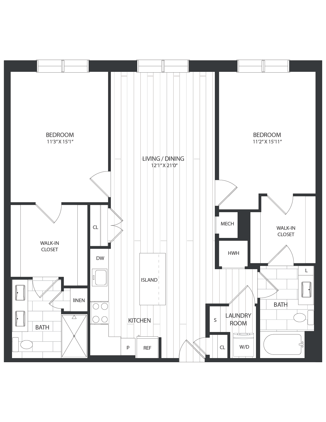 floor plan image of apartment 1410