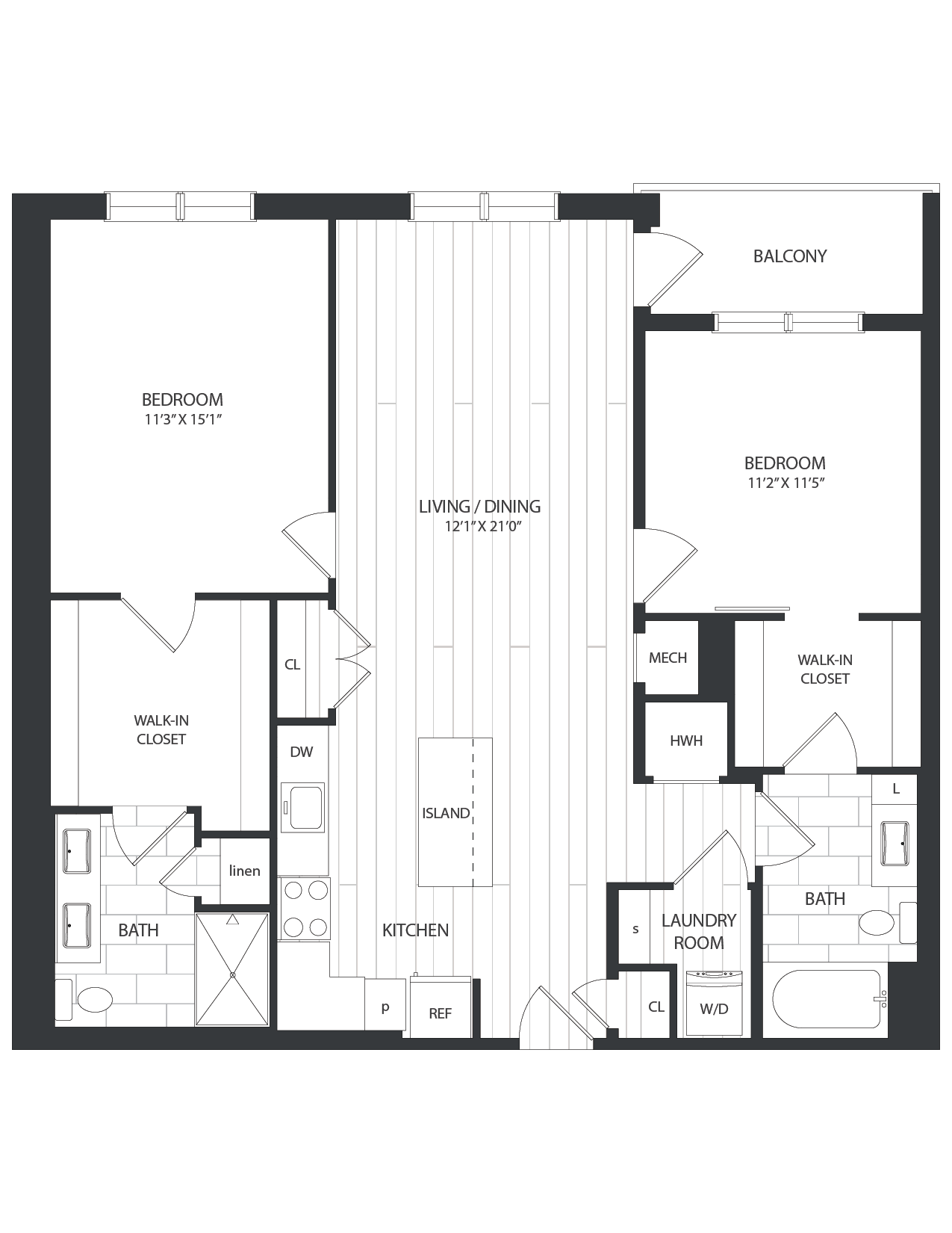 floor plan image of apartment 1205