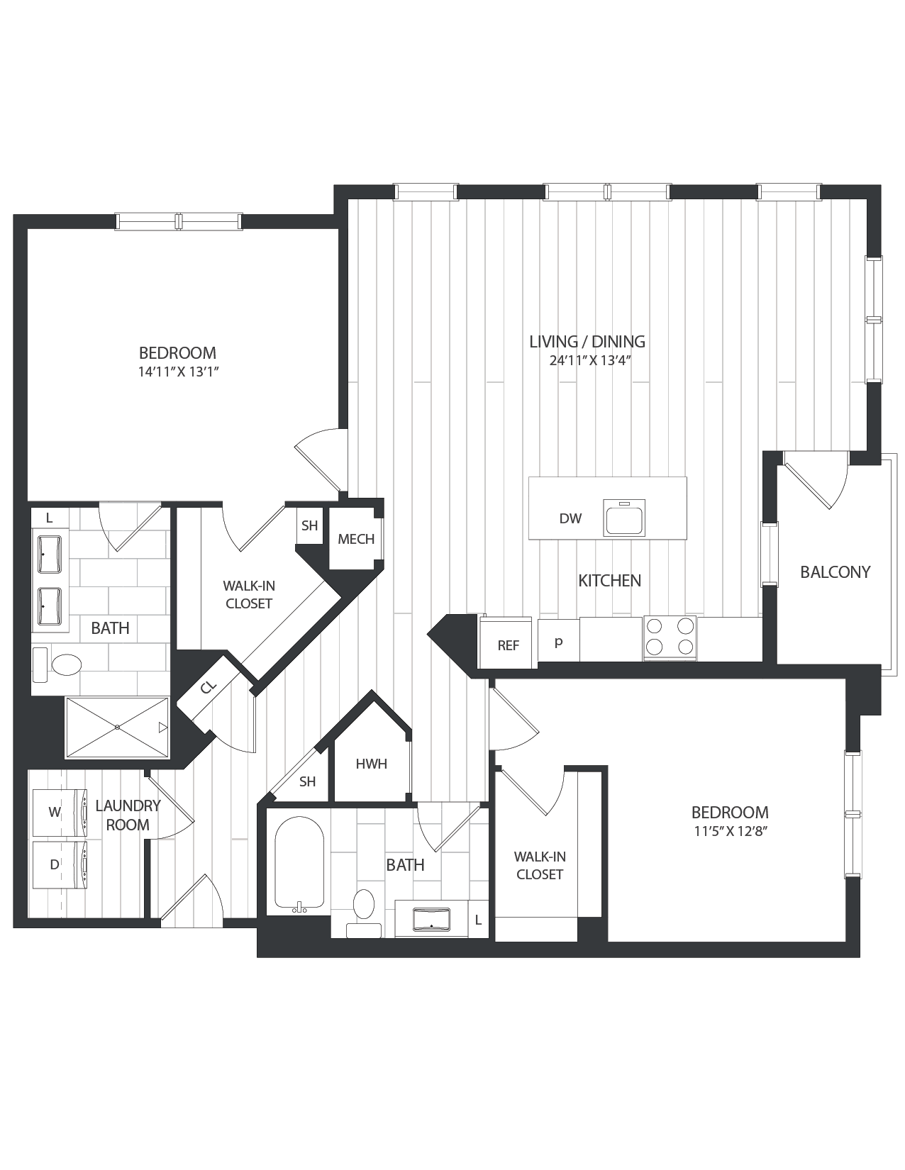 floor plan image of apartment 1329
