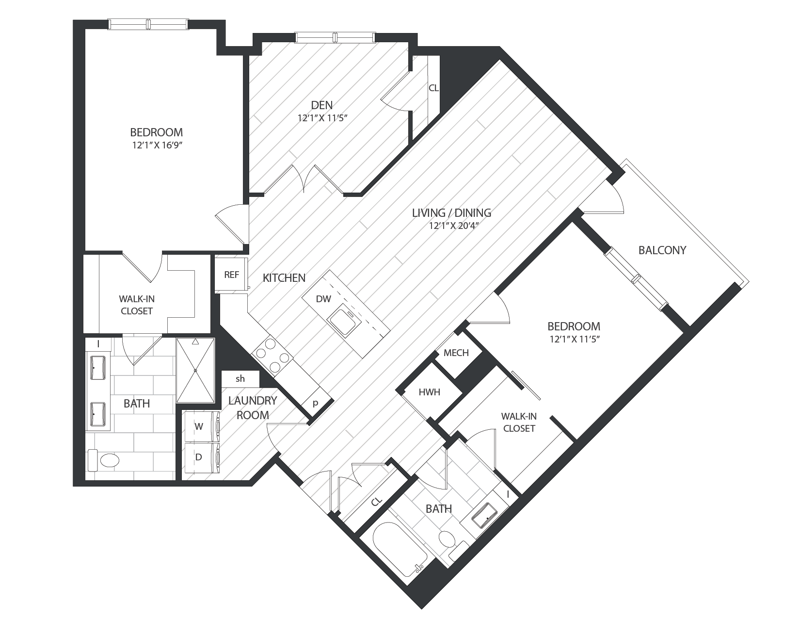 floor plan image of apartment 1330