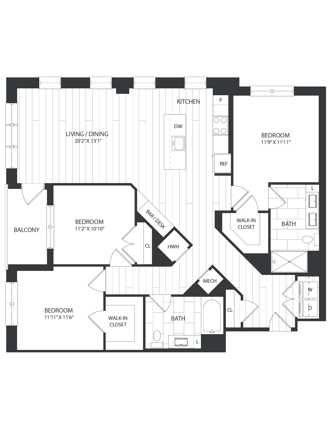 floor plan image of apartment 1049