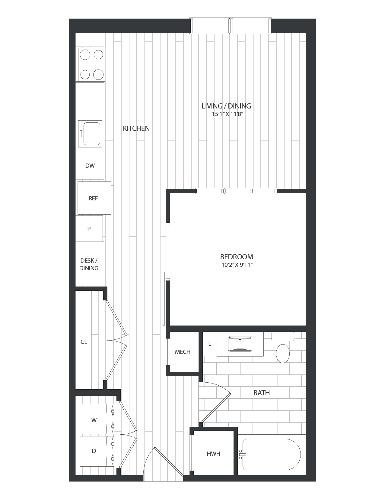 floor plan image of apartment 1132