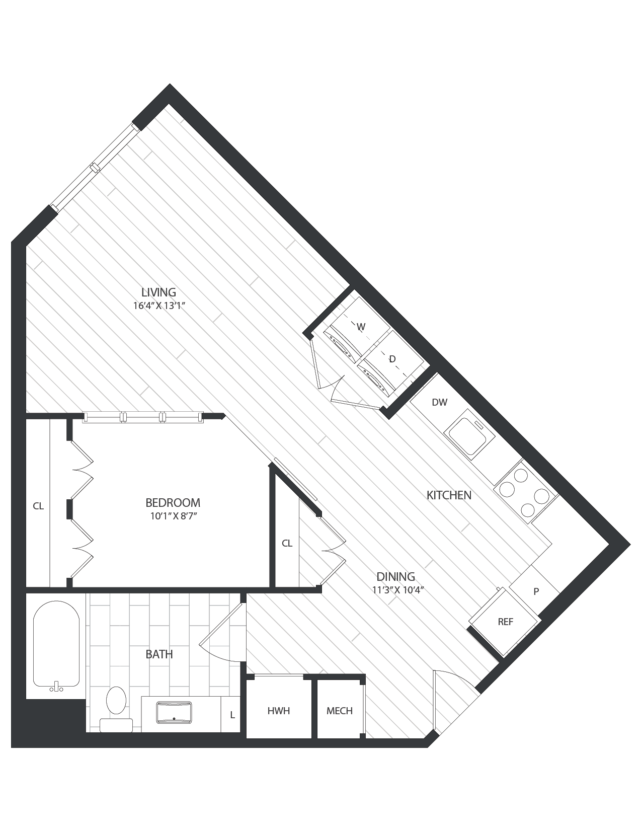 floor plan image of apartment 1327