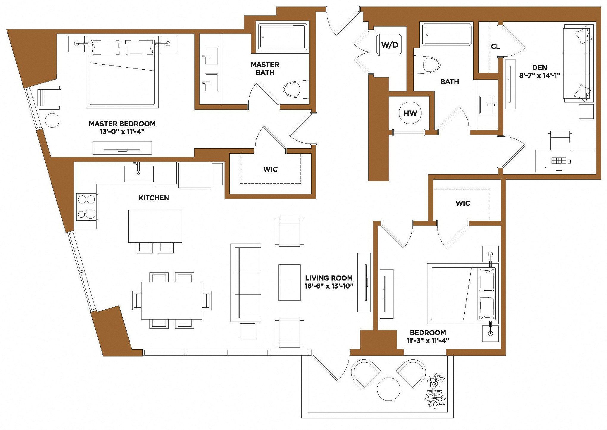 Floor Plan Image of Apartment Apt 1911